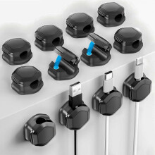 Magnetic Cable Clips (12 Pack) - Self Adhesive Cab