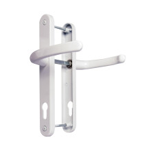 TSS 92mm UPVC Door Handle with 210mm Centre Screw on Backplate 242x34 White
