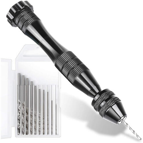 LEOBRO Hand Drill for Resin Molds, 12 cm Black Min