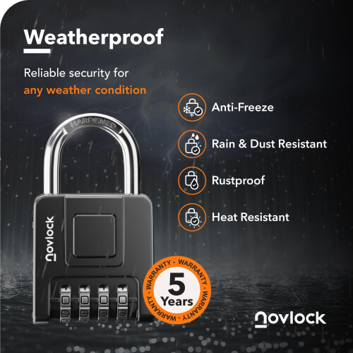 NOVLOCK Combination Padlock for Outdoor & Indoor – 2