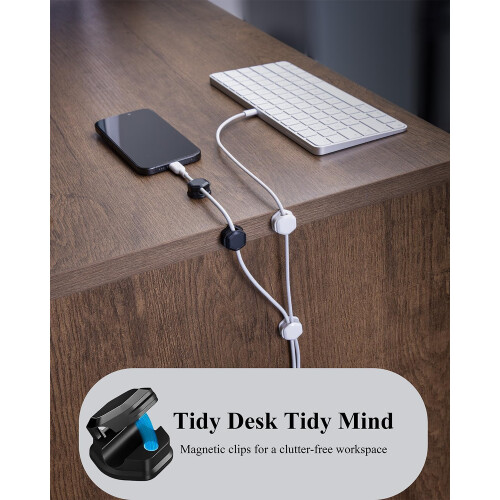 Magnetic Cable Clips (12 Pack) - Self Adhesive Cab 1