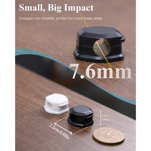 Magnetic Cable Clips (12 Pack) - Self Adhesive Cab 2