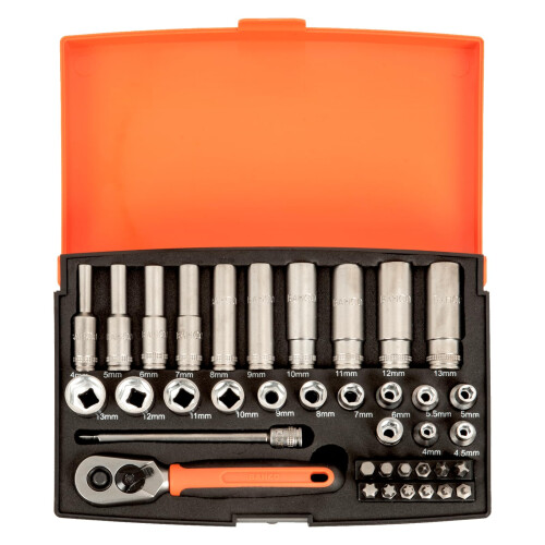 Bahco Bahco SL25L Socket & Mechanical Set, Metric ,Black 2