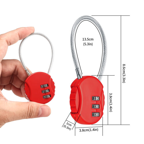 4 Pcs Combination Padlocks, Small Padlock with Com 1