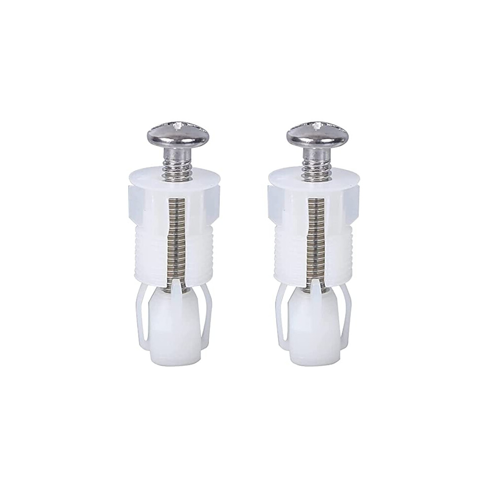 2Pcs Toilet Seat Fittings And Fixtures Toilet Lid Screws Stainless Steel Top Fixing Hinges Screws Expanding Nylon Nuts White Fixing Bolt For Toilet C 86515559