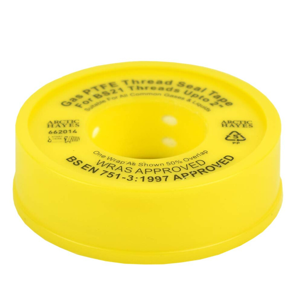 Arctic Hayes Gas Ptfe Tape, 5 Meter Length, Yellow 82509576