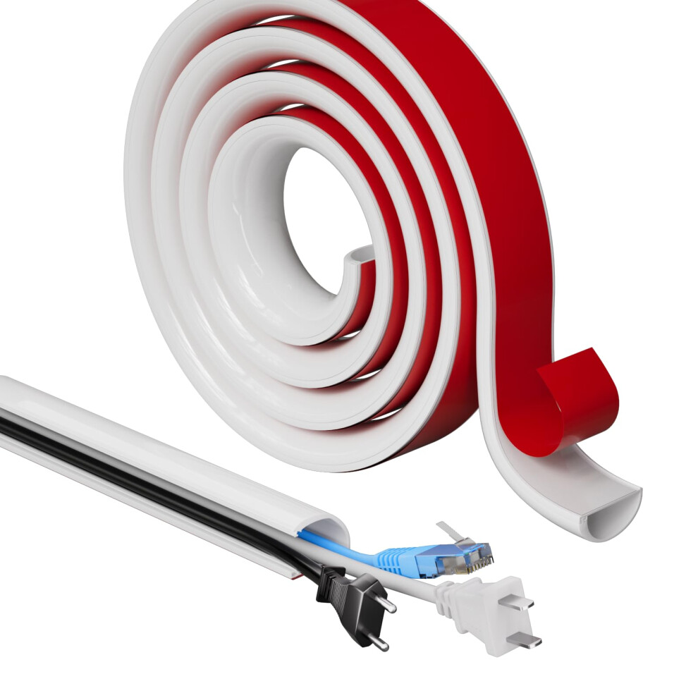 2M White Silicone Cable Trunking,Cable Tidy Hider 59405382
