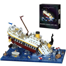 Titanic Model Building Blocks Kit, 2308 Pieces Cruise Sank Titanic Break in Half Building Set, Micro Mini Bricks Boat Toy Gift for Teens Adults, Not
