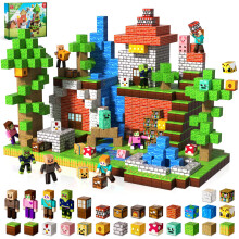 GraceDuck Magnetic Blocks with 4 Magnetic Figures - Magnets Building Blocks 160pcs, Stacking Tiles STEM Montessori Sensory Toys for Kids Boys Girls