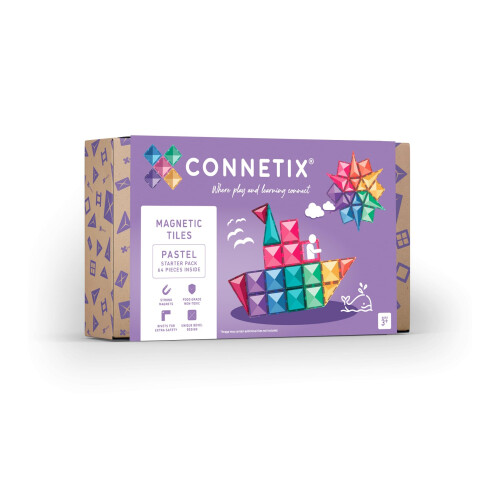 Connetix Pastel Starter Pack, 64 Pieces