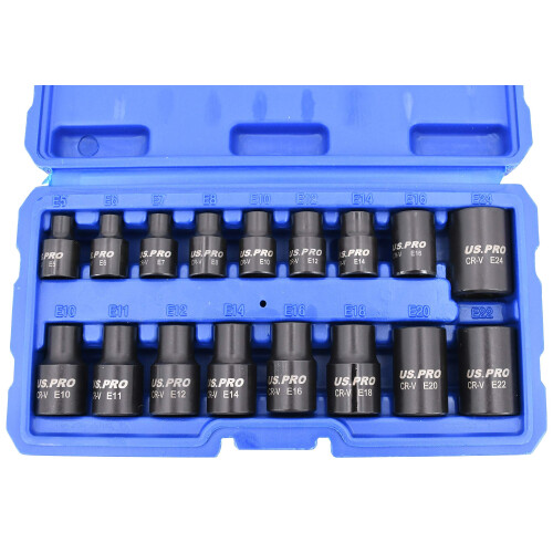 us pro Impact E Torx Star Sockets Female E5 to E24 3/8? a