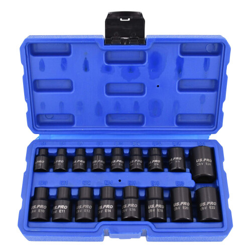 us pro Impact E Torx Star Sockets Female E5 to E24 3/8? a 2