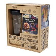 COOKUT Kitchen Appliance Set - MIAM: Shaker for Crepes, Pancakes & Waffles with Tartineur, Gift Boxed, Wood, 1000 Watts, 1.95 lbs (0.88 kg),
