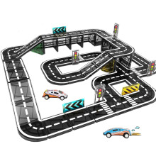 52pcs Magnetic Tiles Road Set, STEM Magnet Building Blocks for Toddler Kids Toys, Montessori Educational Toy Gifts for 3+ Year Old Boys & Girls, Ideal