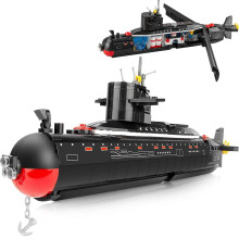 FULHOLPE Nuclear Submarine Building Blocks Set, 519Pcs MOC The Type 094 Strategic Nuclear Submarine Model Bricks Construction Toy Compatible with