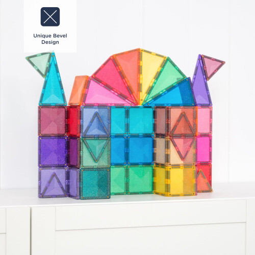 Connetix Magnetic Tiles Glitter Castle Pack, 48 Pieces 2