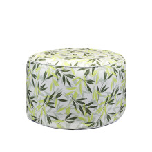 Gardenwize - Inflatable Outdoor Ottoman Chair, Garden Chair Camping Seat Kids Chair - Garden Cushion No Pump Needed (Grey & Green Leaf)