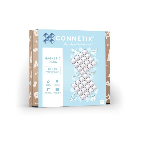 Connetix Clear Base Plate Pack, 2 Pieces