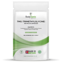 Bodygenix TMG (Trimethylglycine) Capsules - 500mg Antioxidant Digestion Liver Cardiovascular Health Support Vegan Friendly Natural Supplement - 30