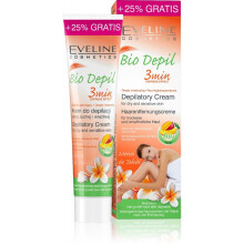Eveline Hair Removal Cream for Sensitive Skin 'Bio-Depil' - 3-Minute Express, Deeply Moisturizing with Mango Extract, Shea Butter, Gardenia Flower -