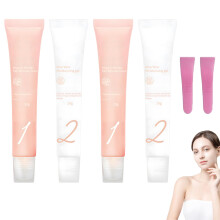 6 PCS Hair Removal Cream Face with Small Scraper Soothing and Moisturizing Painless Facial Hair Removal Cream Face for Women Men Sensitive Skin Upper