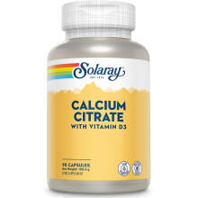 Solaray Calcium Citrate with Vitamin D3 ? 90 Capsules (Not Tablets) | 1000 mg Calcium & 400 IU Vitamin D | Supports Bones, Teeth & Muscle Function |
