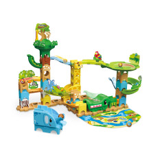 VTech Marble Rush Safari Slides, Construction Set for Kids, 58 Building Pieces & 6 Marbles, Includes 3 Animal Friends, Suitable for Ages 3, 4, 5+