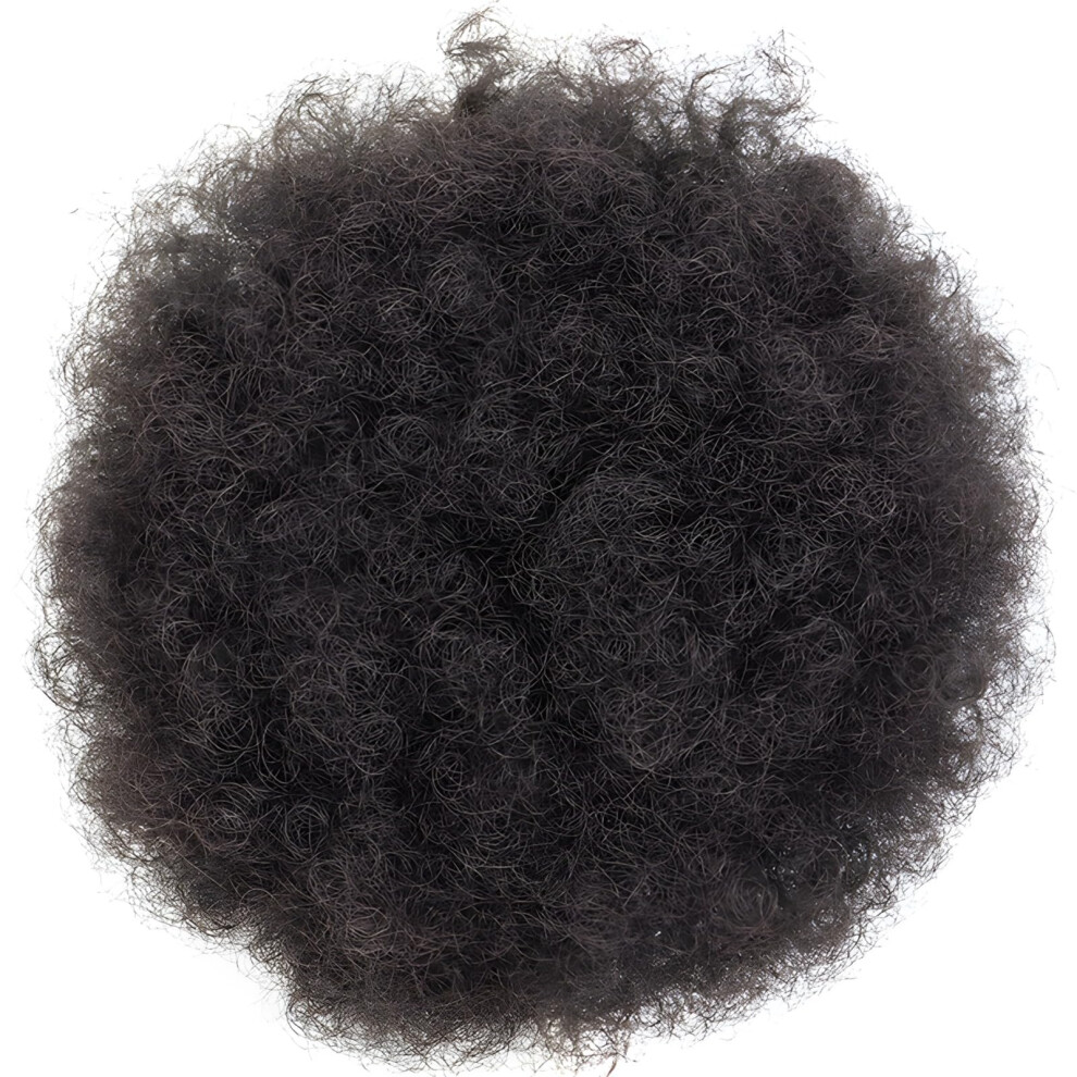 Unisex Black Natural Afro Puff Drawstring Ponytail Extension For Women, Adjustable Curly Hairpiece