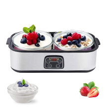 Yoghurt Maker Machine 2000ML - Electric Yogurt Maker with 2 Glass Jars, Adjustable Temperature & 48H Timer | for Dairy & Non-Dairy Probiotic Yogurt