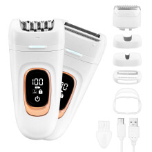 Epilator,2 in 1 Epilator for Women, 2 Speeds Rechargeable & Cordless with LCD Display Screen Hair Removal Device,Wet and Dry Lady Shaver for Face Legs