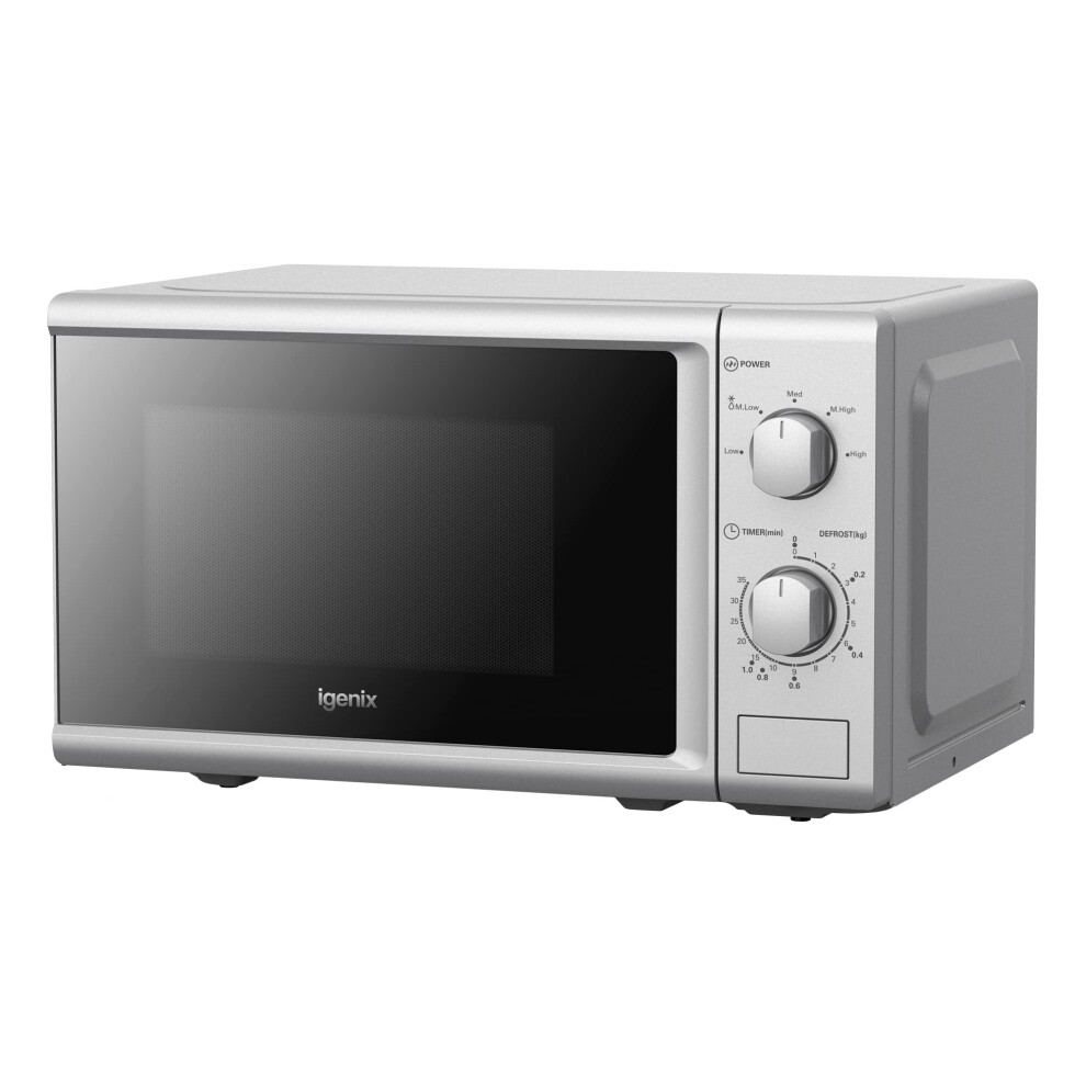 Igenix Igm0820s Solo Manual Microwave, 5 Power Levels And Defrost Function, 35 Minute Timer, 800 W, 20 Litre, Silver
