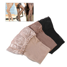 6 Pairs Anti Skid Silicone Thigh High Stockings With Lace Trim