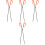 4pcs Tongs Plastic Long Handle Iron Pliers 5