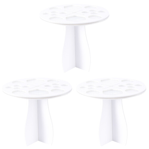 3 Pcs Makeup Brush Drying Rack 14 Holes White Holder Stand 2