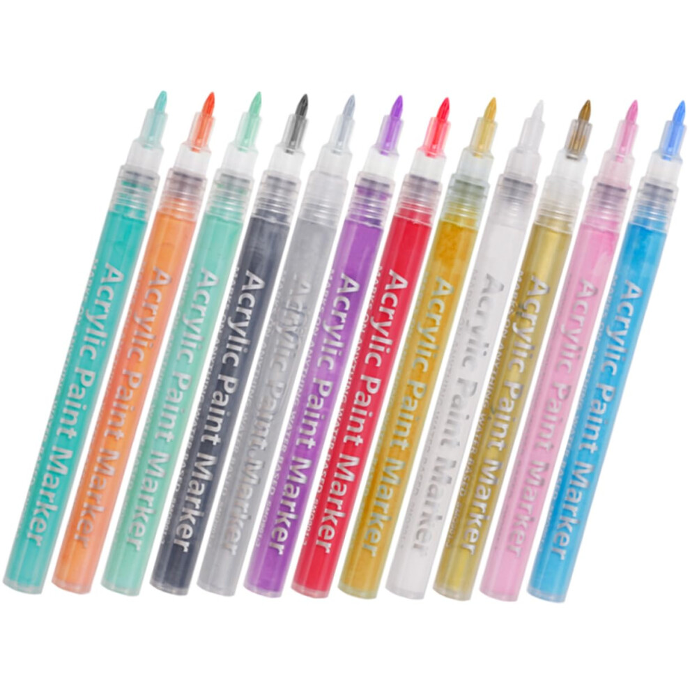 12pcs Fine Tip Nail Art Pens Quick Dry Acrylic Markers for Manicure Salon and Home
