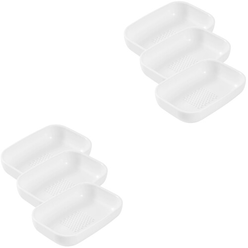 6 Pcs Abrader Grinding Bowl White Plastic Ginger Garlic 2