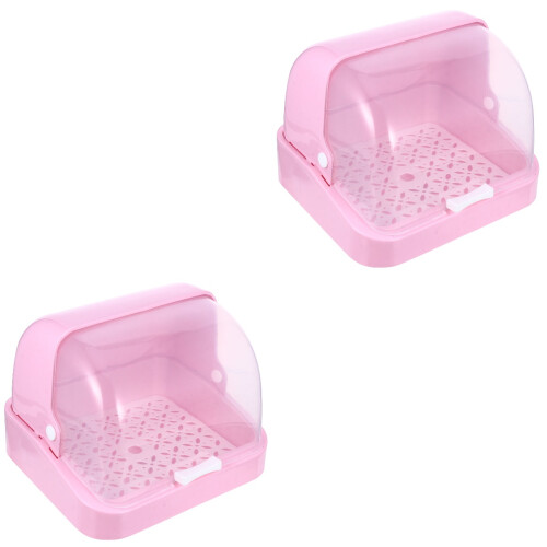 2St Roze Babyfles Bewaarcontainer Met En Aftapbak Van PP 2