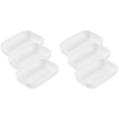 6 Pcs Abrader Grinding Bowl White Plastic Ginger Garlic 1