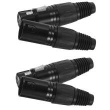 4St Zwarte Audio Microfoon Kabel Adapter 5-Pins Xlr Connectors Set