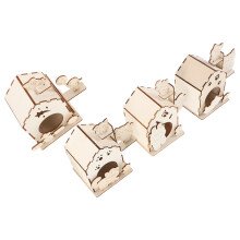 8 Pcs Unfinished Wooden Bird House Set for