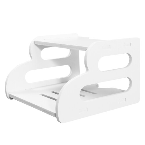 2St Laags Router Storage Rack, Muurbevestiging, Wit 1