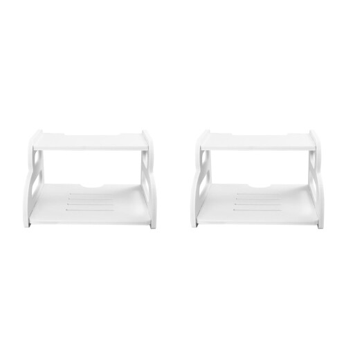 2St Laags Router Storage Rack, Muurbevestiging, Wit 2