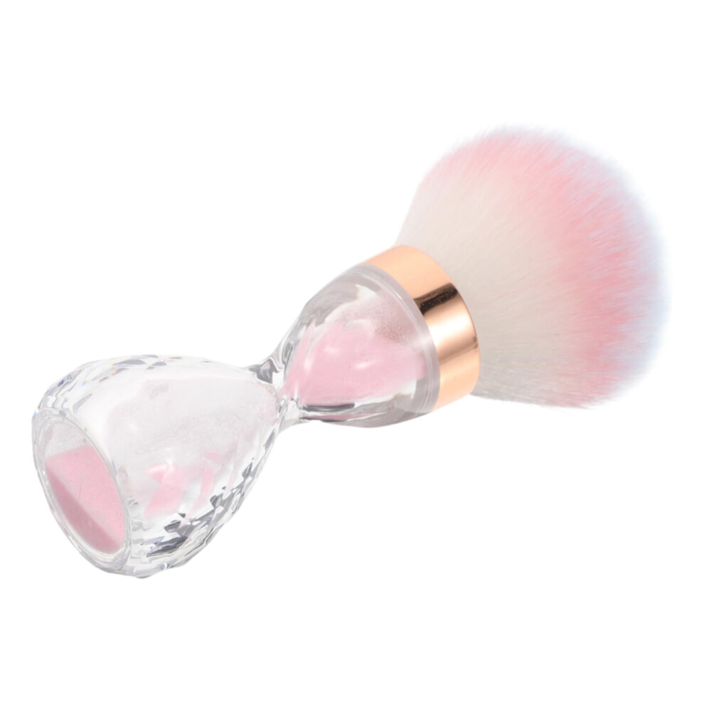 Pink Nail Dust Brush With Soft Bristles For Acrylic Nails And Makeup Brush Cleaning Salon Tool