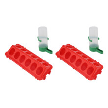 2x Bevitori d'Acqua per Pollame con Coperchio a Sgancio Rapido, 60 ml, con Copertura Antispill per Pollo