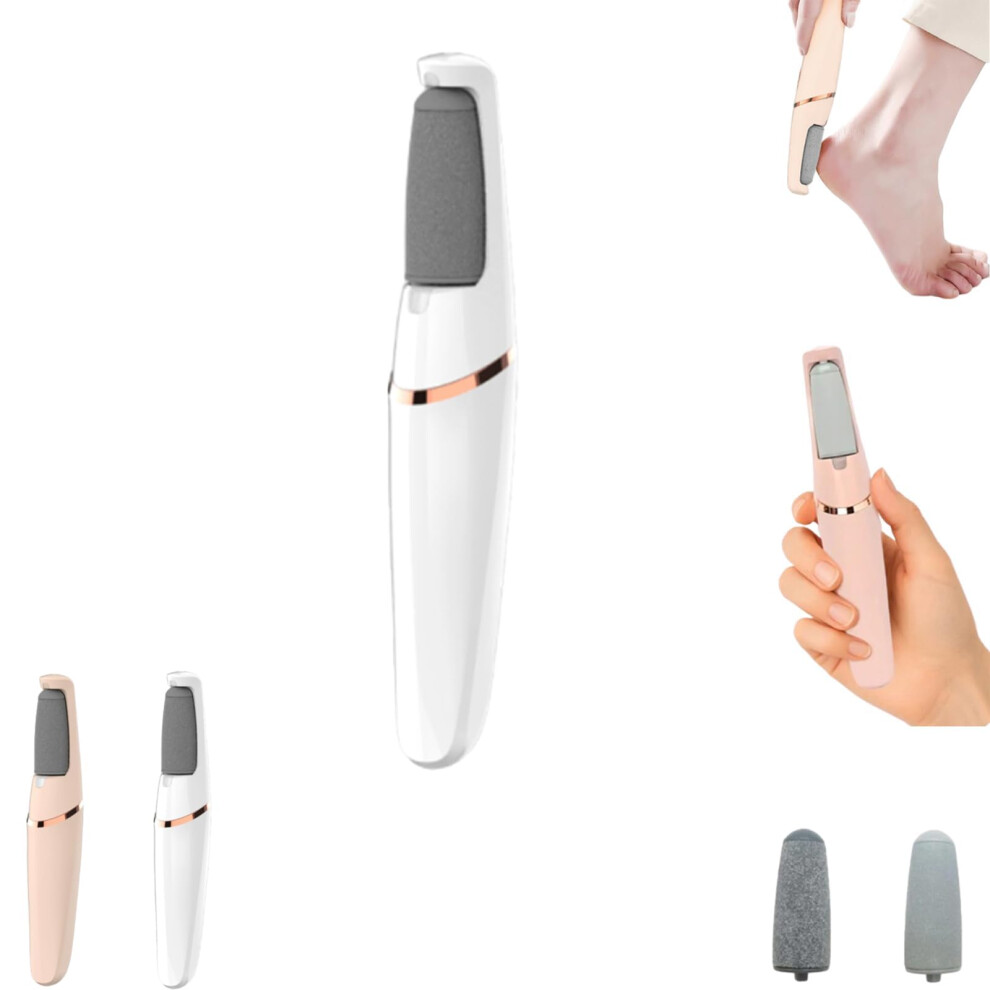 White Electric Callus Remover For Feet With Dual Speed Control Rechargeable Foot File For Dead Skin And Cracked Heels
