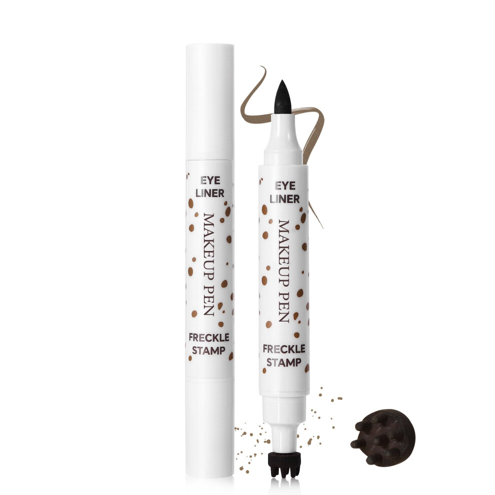 Freckle Pen Waterproof QuickDry 2 in 1 DualEnded Natural Freckle Stamp Eyeliner for Face