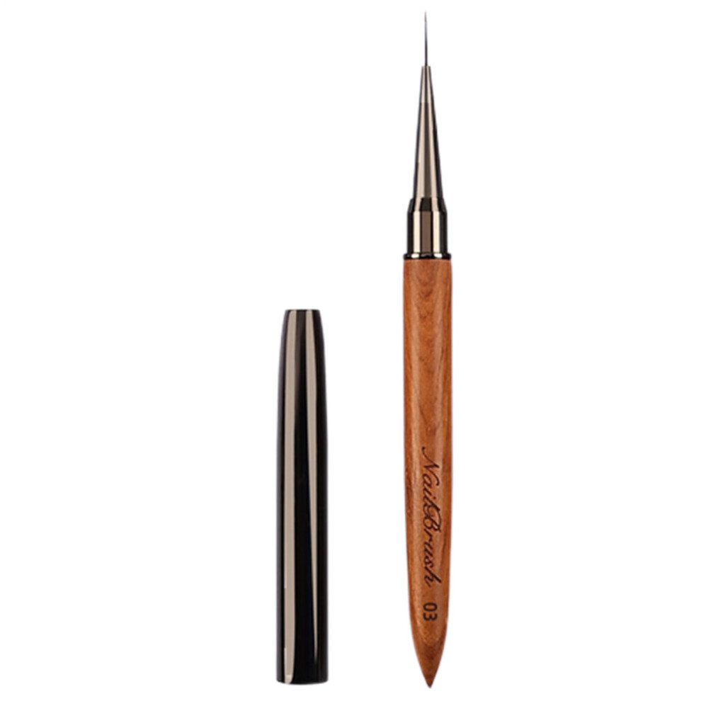 Nail Art Brushes Set with Ergonomic Sandalwood Grip for Precise Detail and Fine Drawing