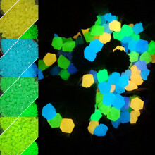Shulemin 100Pcs Aquarium Stone Eco-friendly Good Looking Portable Glow in Dark Rhombus Luminous Rock Fish Tank Decoration