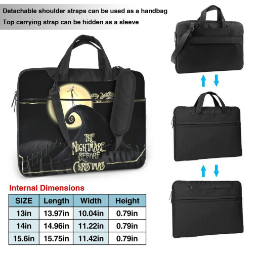 Τσάντα Laptop Nightmare Before Christmas, τσάντα ώμου Messenger για φορητό υπολογιστή ή tablet, κομψό, 2