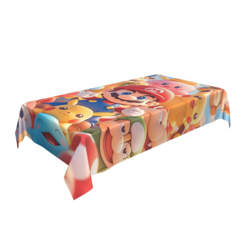 Mario Rectangular Tablecloth Water Resistance Antiwrinkle Spillproof Soft Fabric Table Cloth 60"X90" 1